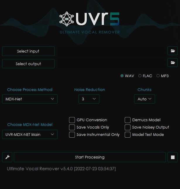 伴奏人声提取 Ultimate Vocal Remover 5 [ Win&MacOS ]-音频玩家