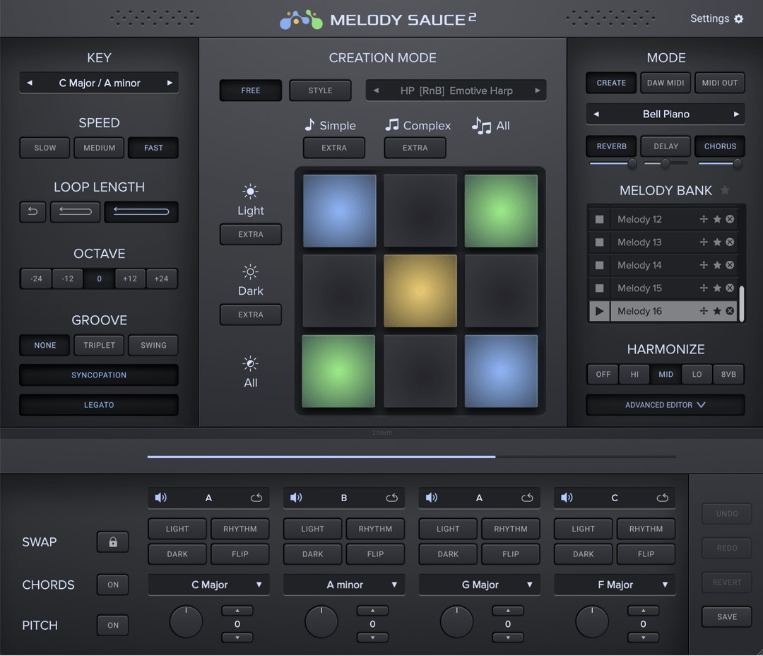 Evabeat Melody Sauce 2 v 2.1.5 AI智能旋律生成插件 [ MacOS ]-音频玩家