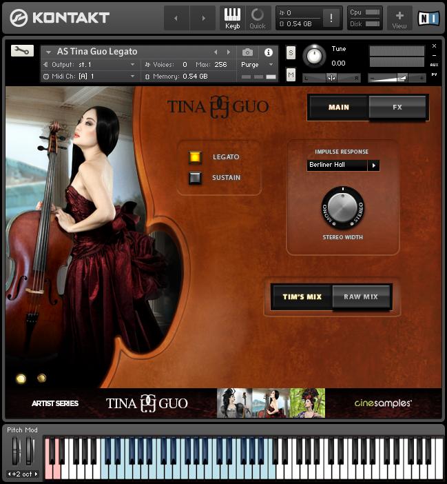 大提琴独奏音源 Cinesamples Tina Guo Acoustic Cello Legato [ Kontakt ]-音频玩家