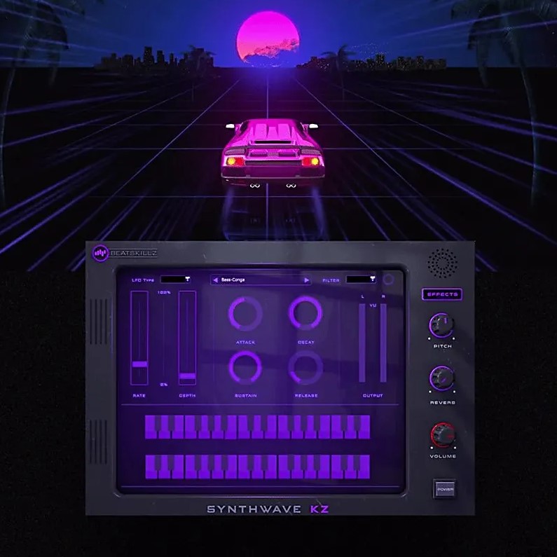 复古蒸汽波合成器 BeatSkillz Synthwave KZ v2.5.4 [ Win/MacOS ]-音频玩家