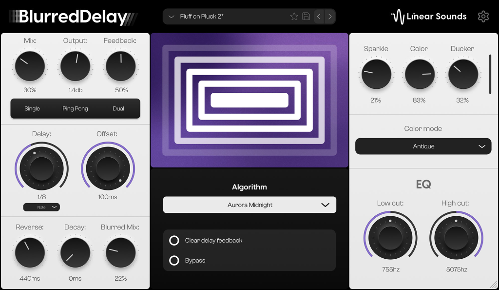 迷幻空灵延迟 Linear Sounds BlurredDelay v1.1.3 [ Win&MacOS ]-音频玩家