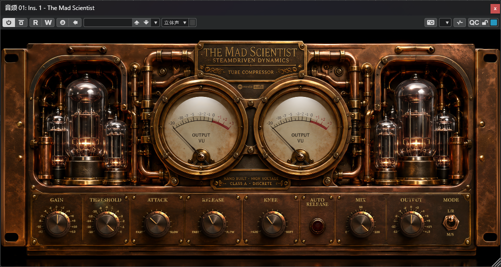 界面奢华温暖的电子管压缩器 M Media Audio The Mad Scientist v1.0.0 [ Win&MacOS ]-音频玩家